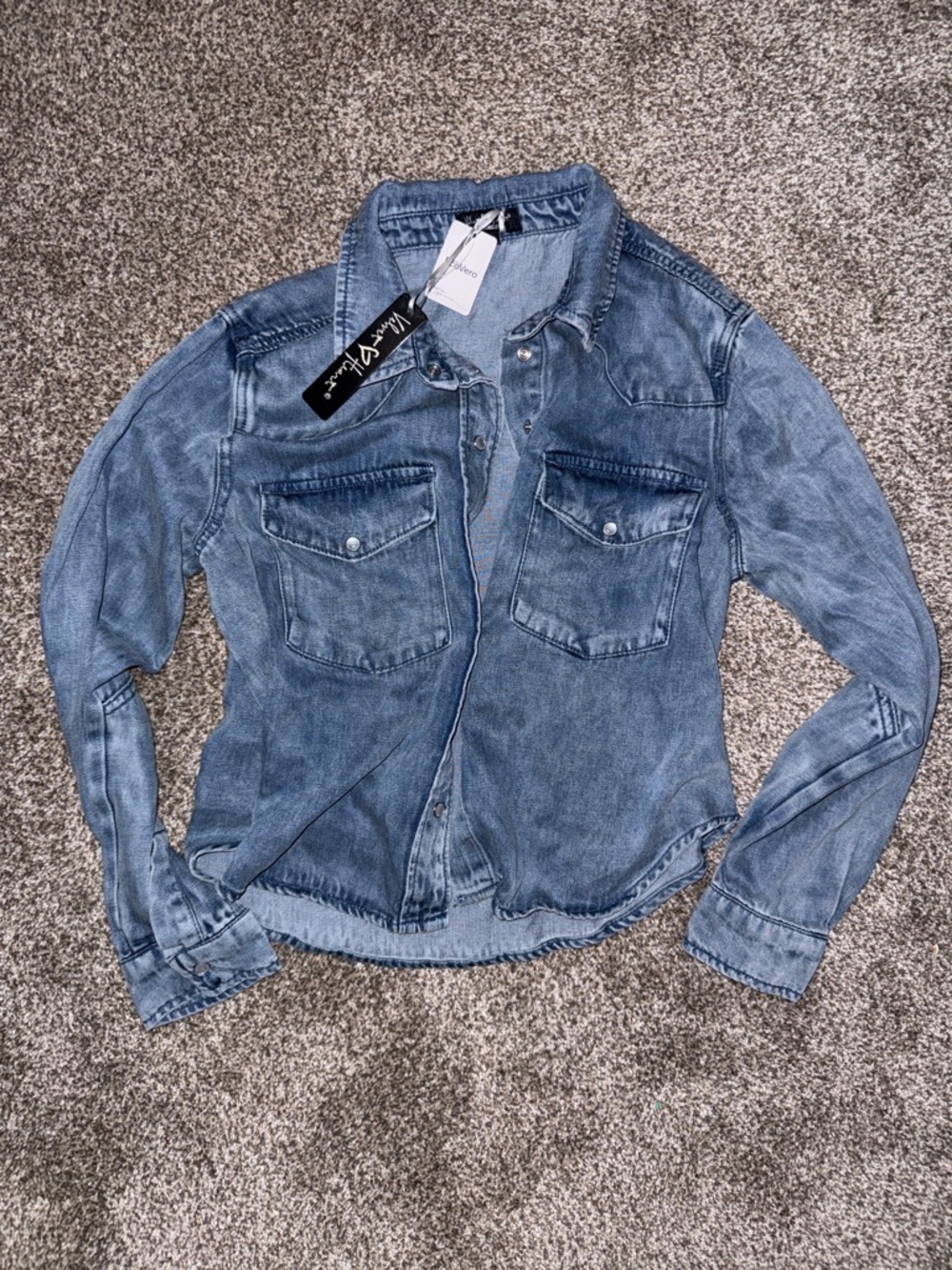Velvet Heart Blue Denim Button-Down Shirt